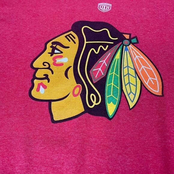 Red Chicago Blackhawks Old Time Hockey T-shirt Mens Size Medium - Picture 2 of 6